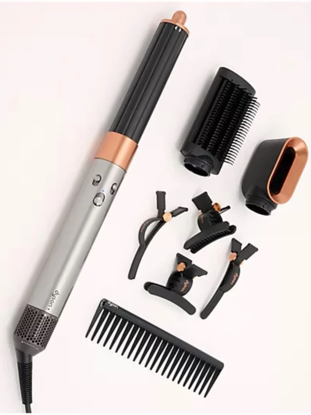 Dyson Styling Set in Silver and Black with Rose Gold Accents